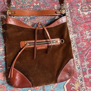 Isabel Marant Dark Brown Suede & Leather Shoulder Bag Handbag 👜